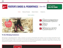 Tablet Screenshot of fostershoes.ca